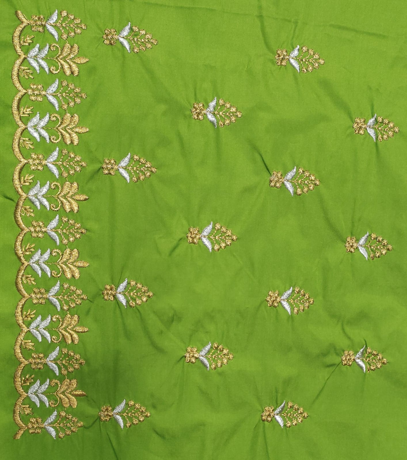 Embroidery Blouse Fabric – Designer Half Pattu Blouse Material (1.25 Meter)