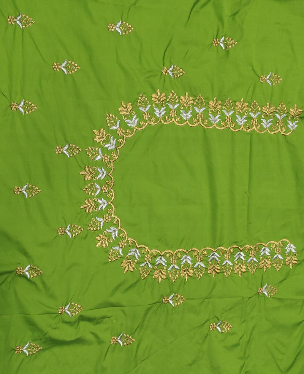 Embroidery Blouse Fabric – Designer Half Pattu Blouse Material (1.25 Meter)