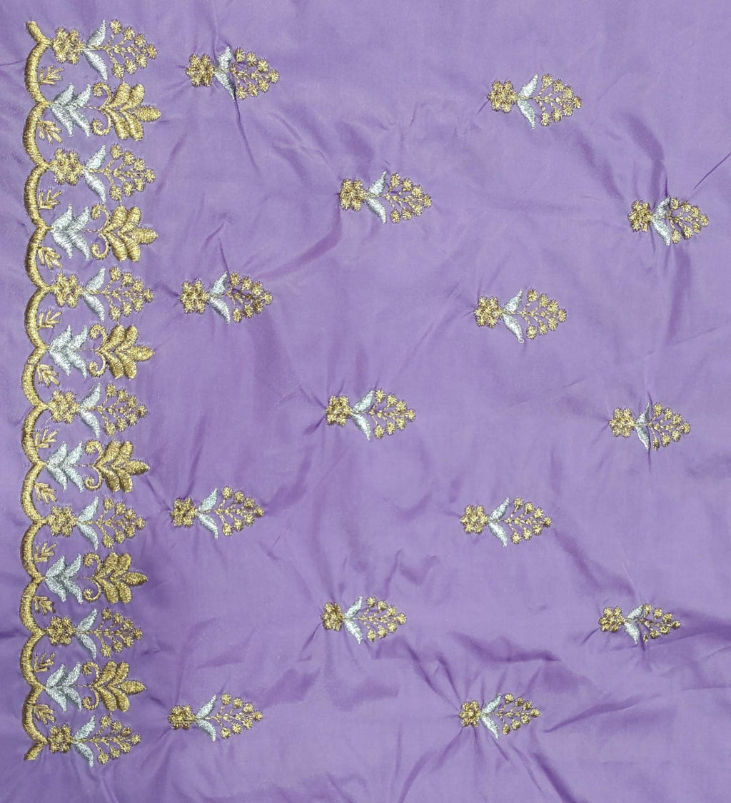Embroidery Blouse Fabric – Designer Half Pattu Blouse Material (1.25 Meter)
