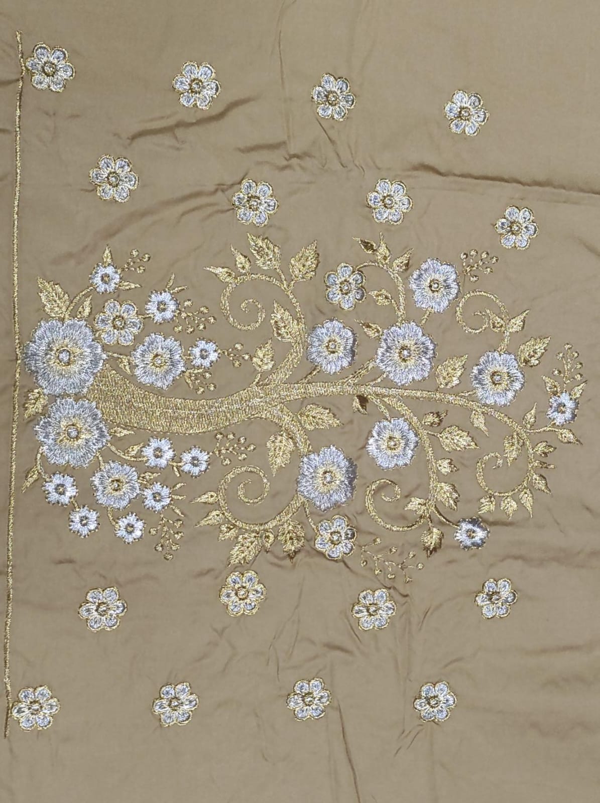 Embroidery Blouse Fabric – Designer Half Pattu Blouse Material (1.25 Meter)