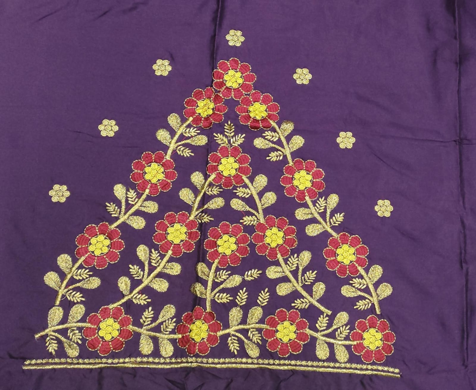 Embroidery Blouse Fabric – Designer Half Pattu Blouse Material (1.25 Meter)