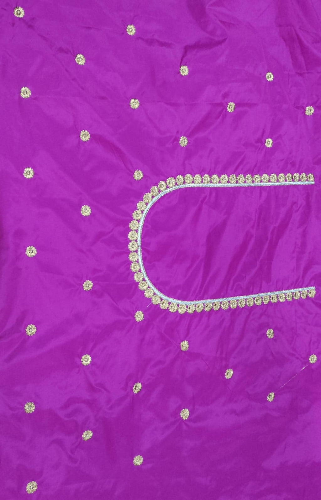 Embroidery Blouse Fabric – Designer Half Pattu Blouse Material (1.25 Meter)