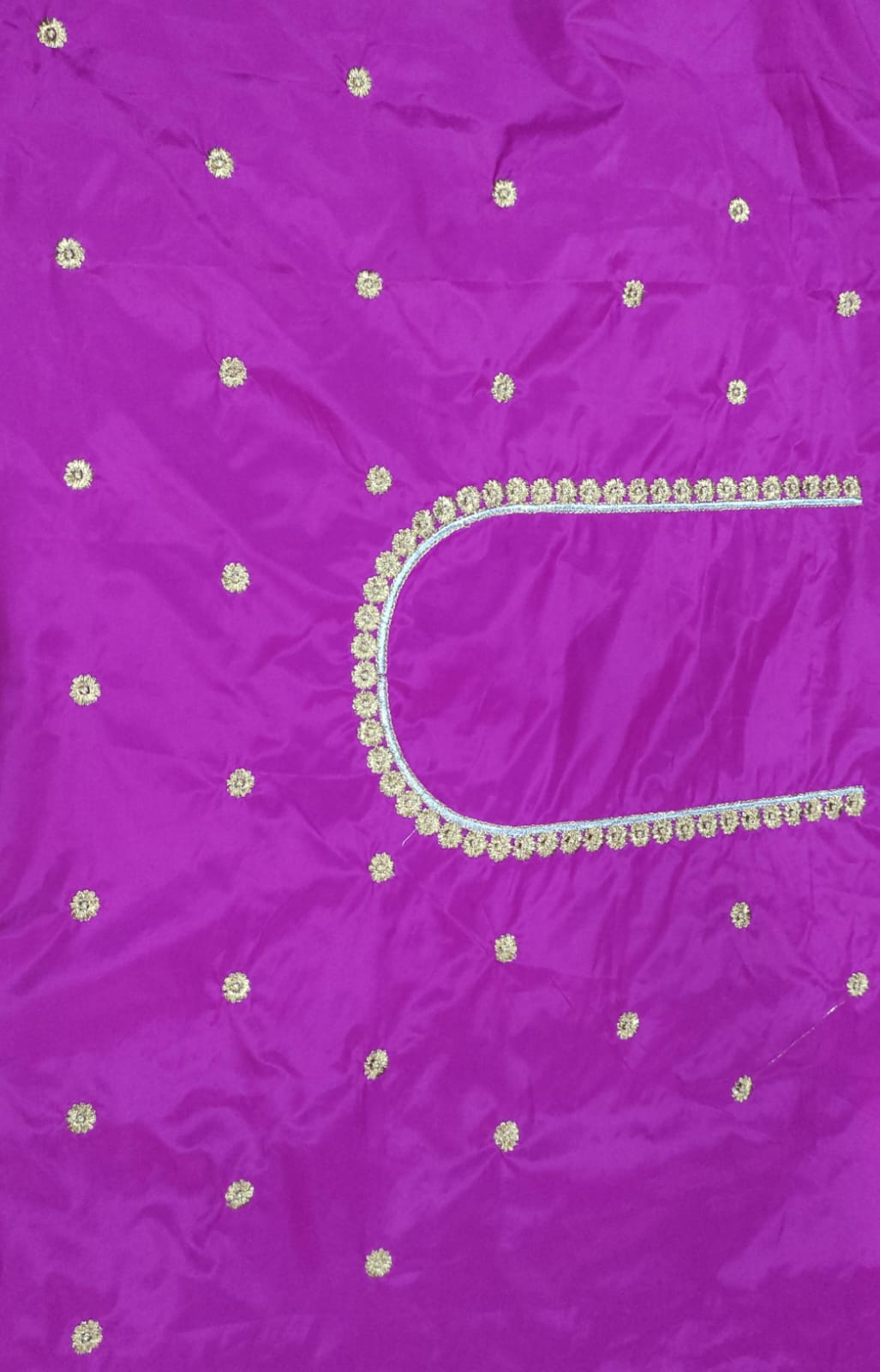 Embroidery Blouse Fabric – Designer Half Pattu Blouse Material (1.25 Meter)