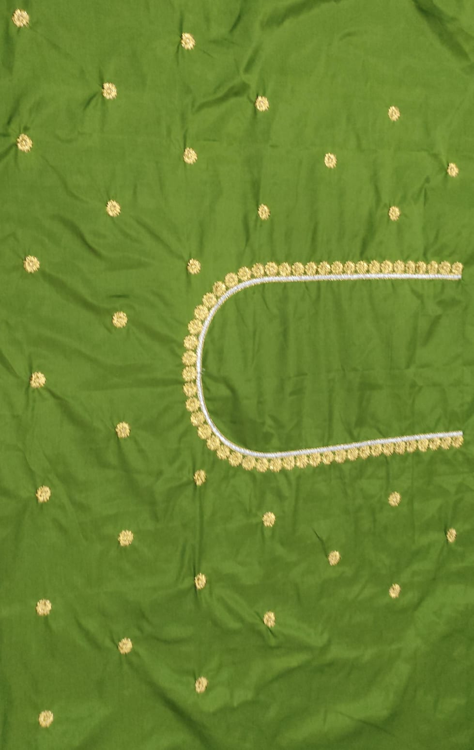 Embroidery Blouse Fabric – Designer Half Pattu Blouse Material (1.25 Meter)