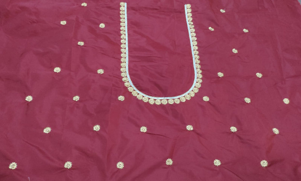 Embroidery Blouse Fabric – Designer Half Pattu Blouse Material (1.25 Meter)