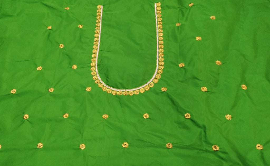 Embroidery Blouse Fabric – Designer Half Pattu Blouse Material (1.25 Meter)