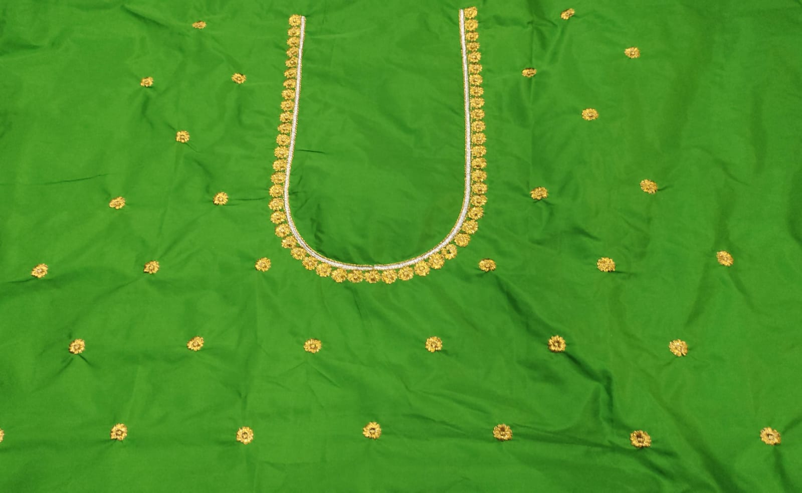 Embroidery Blouse Fabric – Designer Half Pattu Blouse Material (1.25 Meter)