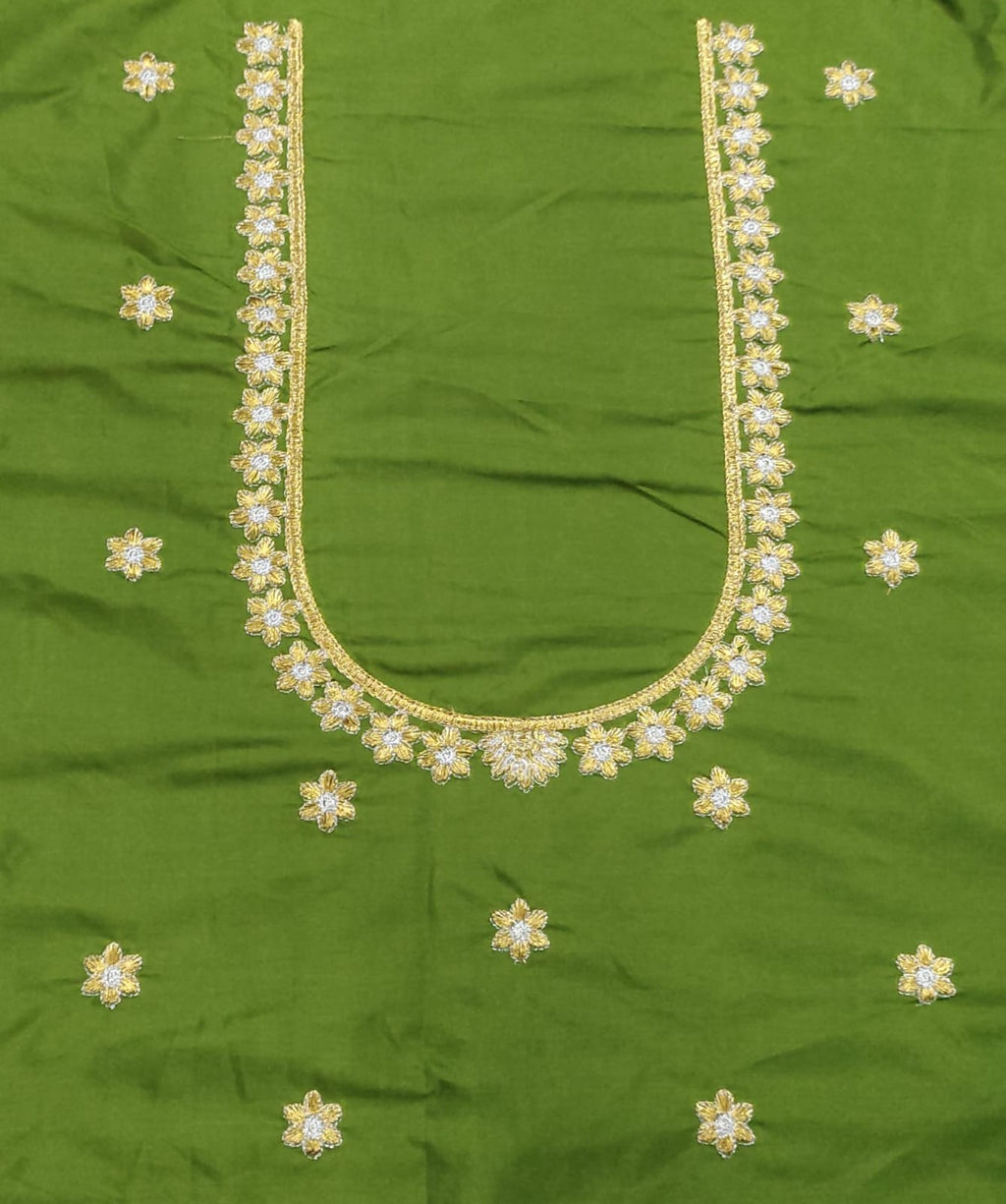 Embroidery Blouse Fabric – Designer Half Pattu Blouse Material (1.25 Meter) (Copy)