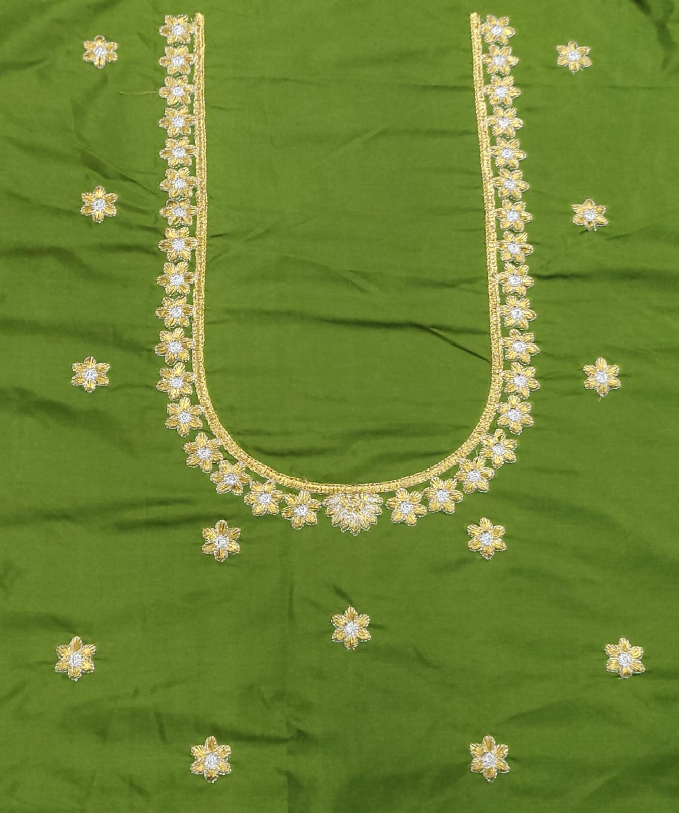 Embroidery Blouse Fabric – Designer Half Pattu Blouse Material (1.25 Meter) (Copy)