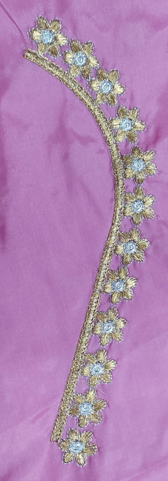 Embroidery Blouse Fabric – Designer Half Pattu Blouse Material (1.25 Meter)