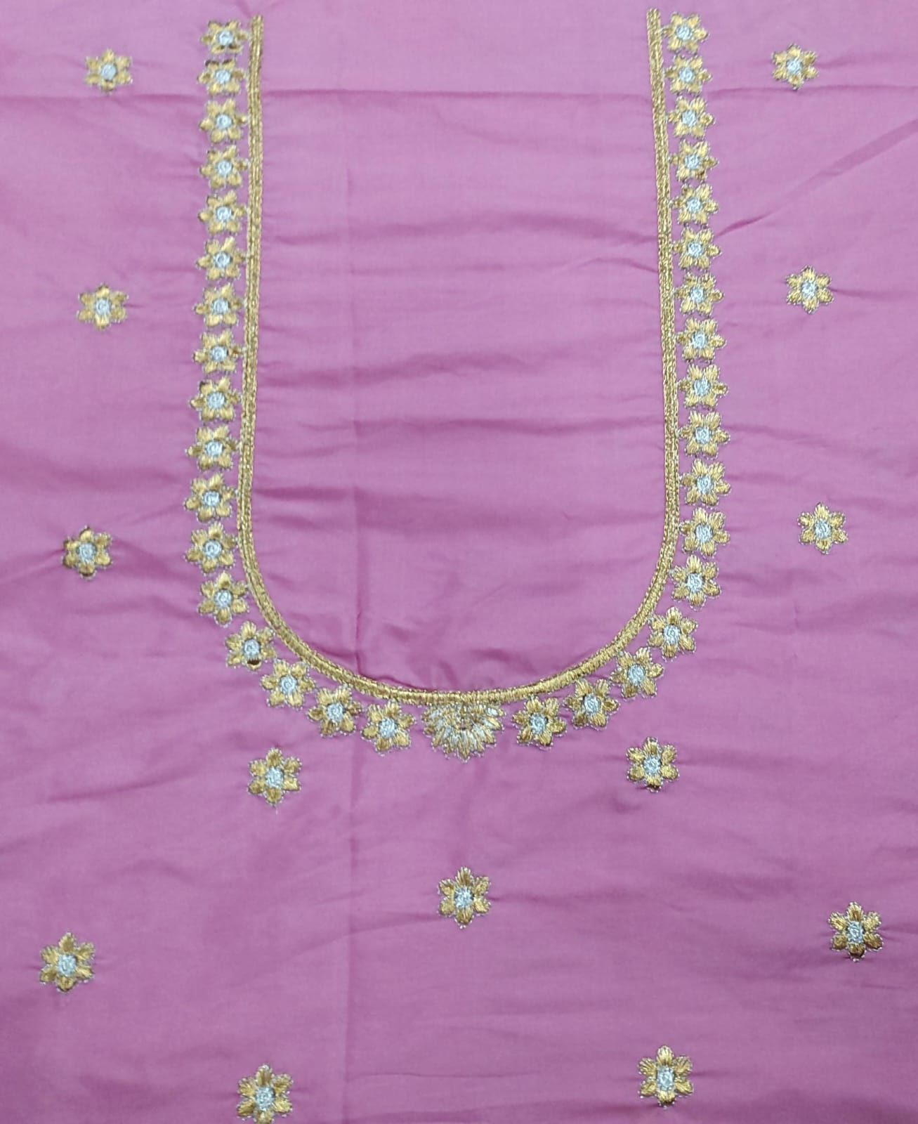 Embroidery Blouse Fabric – Designer Half Pattu Blouse Material (1.25 Meter)
