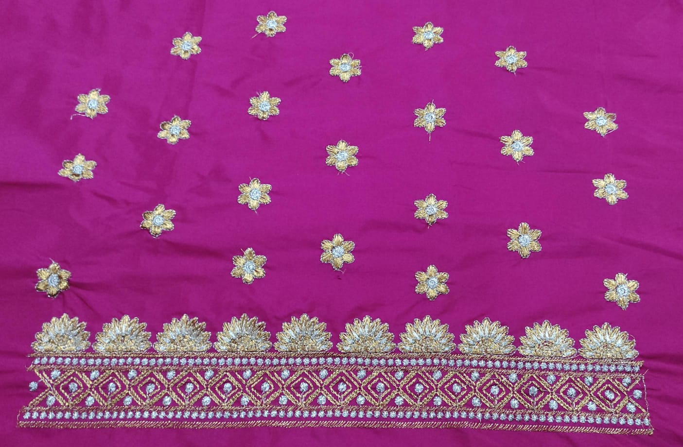 Embroidery Blouse Fabric – Designer Half Pattu Blouse Material (1.25 Meter)