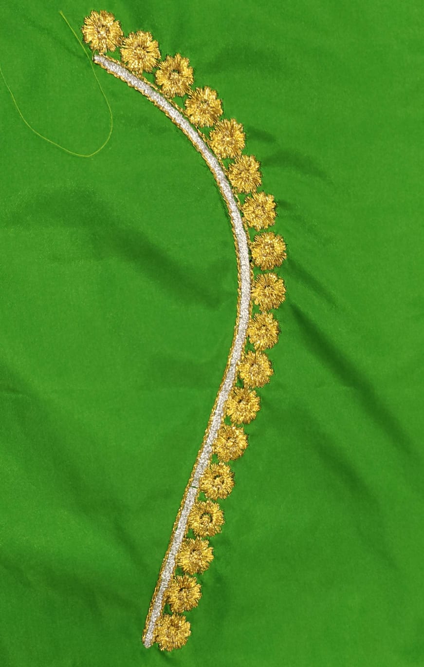 Embroidery Blouse Fabric – Designer Half Pattu Blouse Material (1.25 Meter)