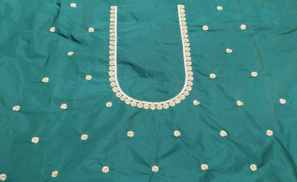 Embroidery Blouse Fabric – Designer Half Pattu Blouse Material (1.25 Meter)