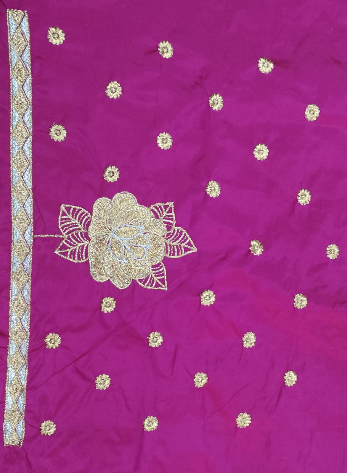 Embroidery Blouse Fabric – Designer Half Pattu Blouse Material (1.25 Meter)
