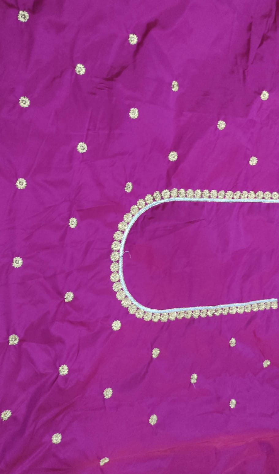 Embroidery Blouse Fabric – Designer Half Pattu Blouse Material (1.25 Meter)