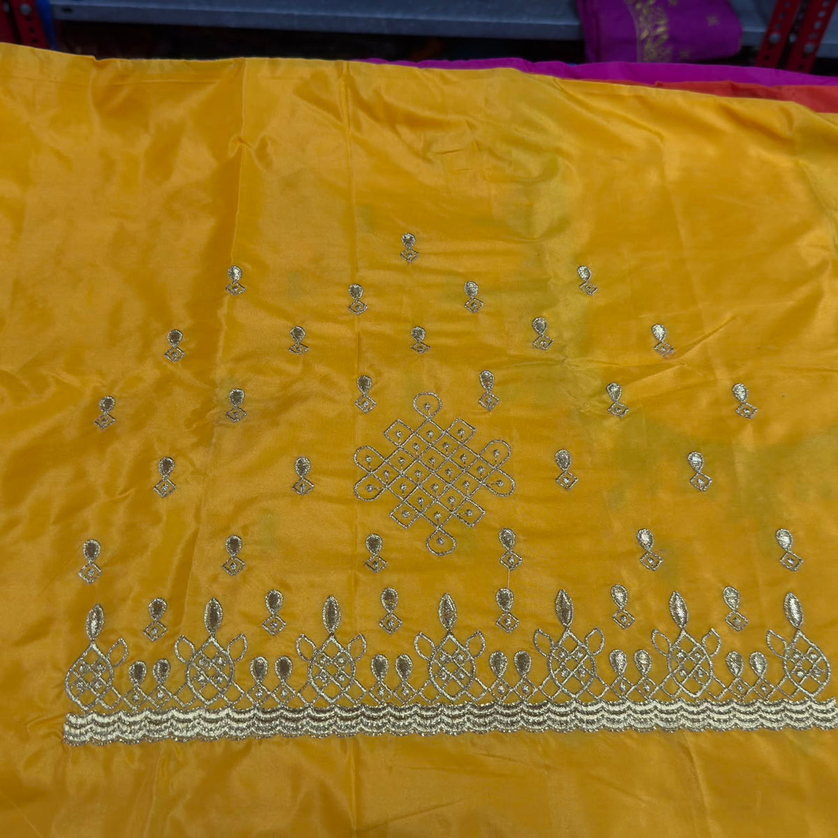 Embroidery Blouse Fabric – Designer Half Pattu Blouse Material (1.25 Meter) emb01