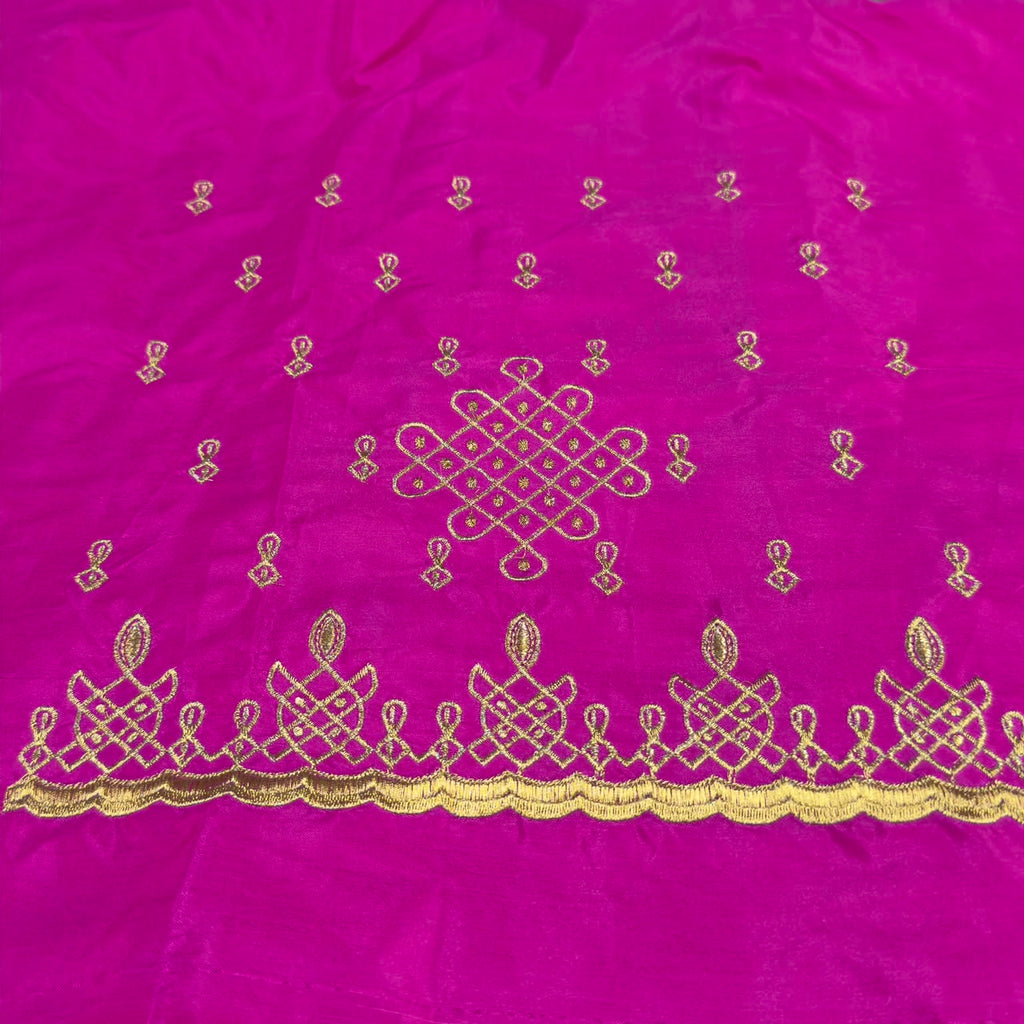 Embroidery Blouse Fabric – Designer Half Pattu Blouse Material (1.25 Meter) emb01