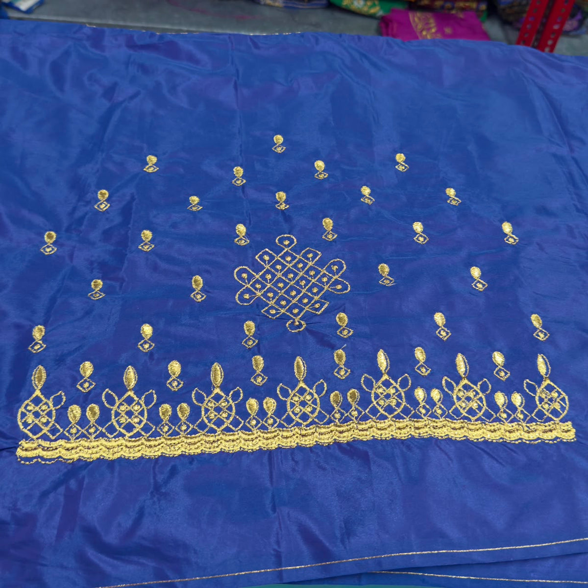 Embroidery Blouse Fabric – Designer Half Pattu Blouse Material (1.25 Meter) emb01