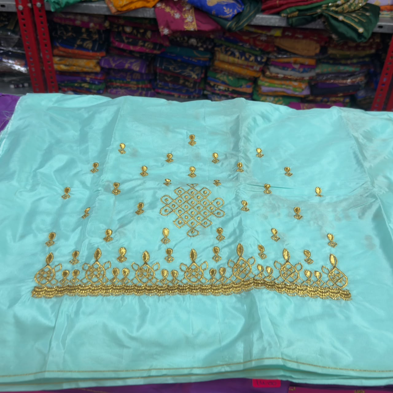 Embroidery Blouse Fabric – Designer Half Pattu Blouse Material (1.25 Meter) emb01