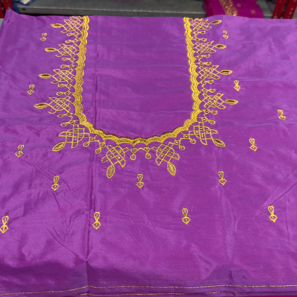Embroidery Blouse Fabric – Designer Half Pattu Blouse Material (1.25 Meter) emb01