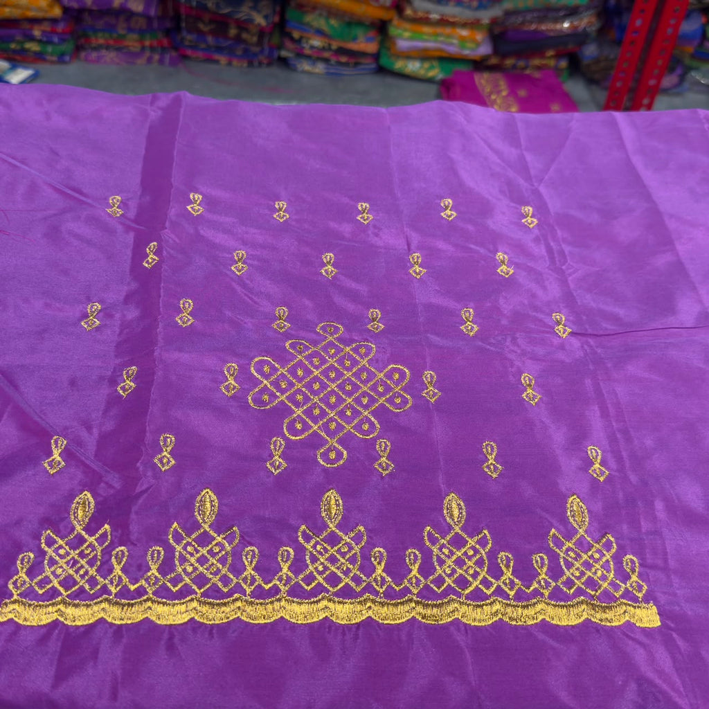 Embroidery Blouse Fabric – Designer Half Pattu Blouse Material (1.25 Meter) emb01