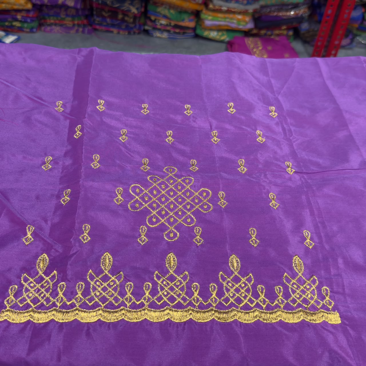 Embroidery Blouse Fabric – Designer Half Pattu Blouse Material (1.25 Meter) emb01