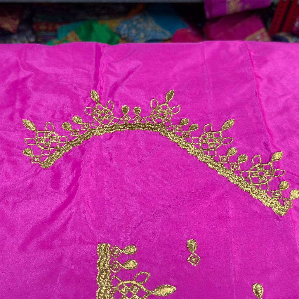 Embroidery Blouse Fabric – Designer Half Pattu Blouse Material (1.25 Meter) emb01