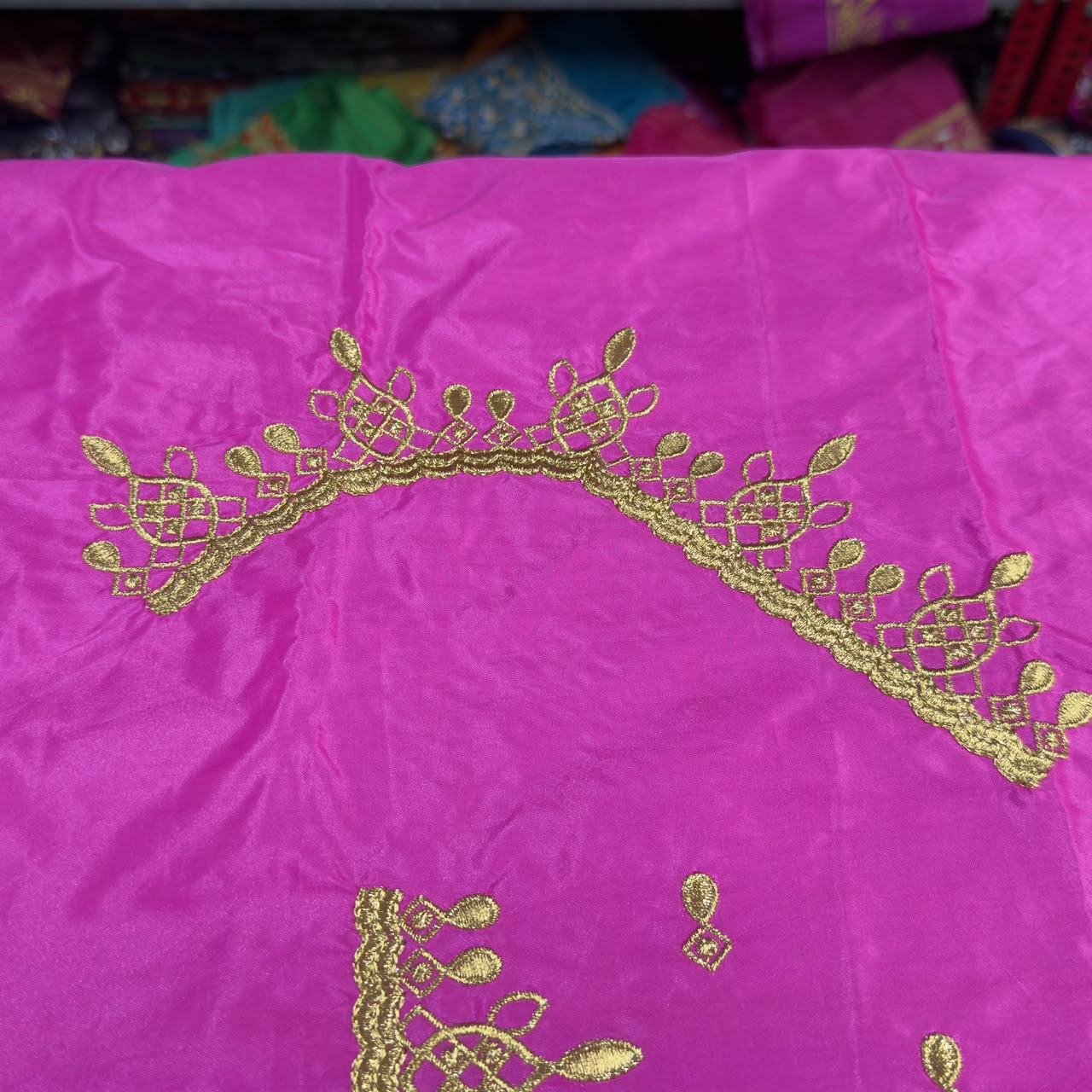 Embroidery Blouse Fabric – Designer Half Pattu Blouse Material (1.25 Meter) emb01