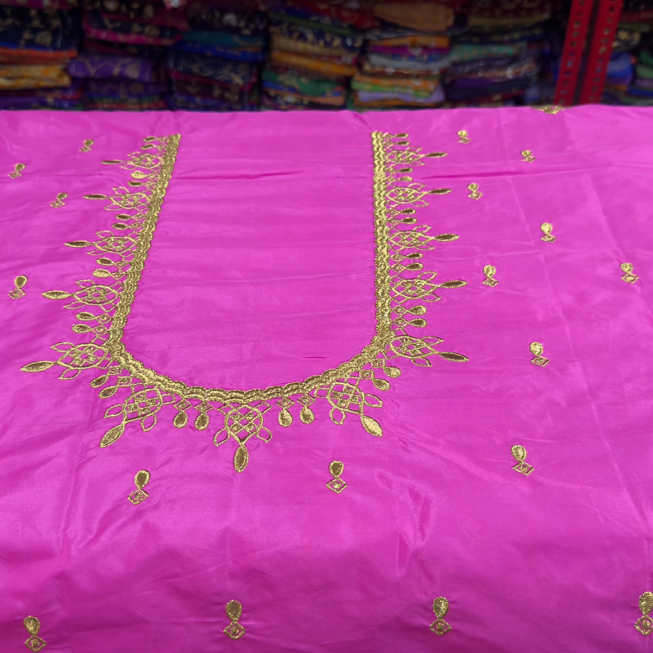 Embroidery Blouse Fabric – Designer Half Pattu Blouse Material (1.25 Meter) emb01