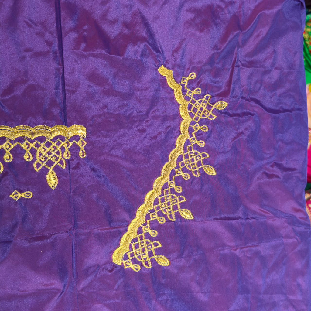 Embroidery Blouse Fabric – Designer Half Pattu Blouse Material (1.25 Meter) emb01