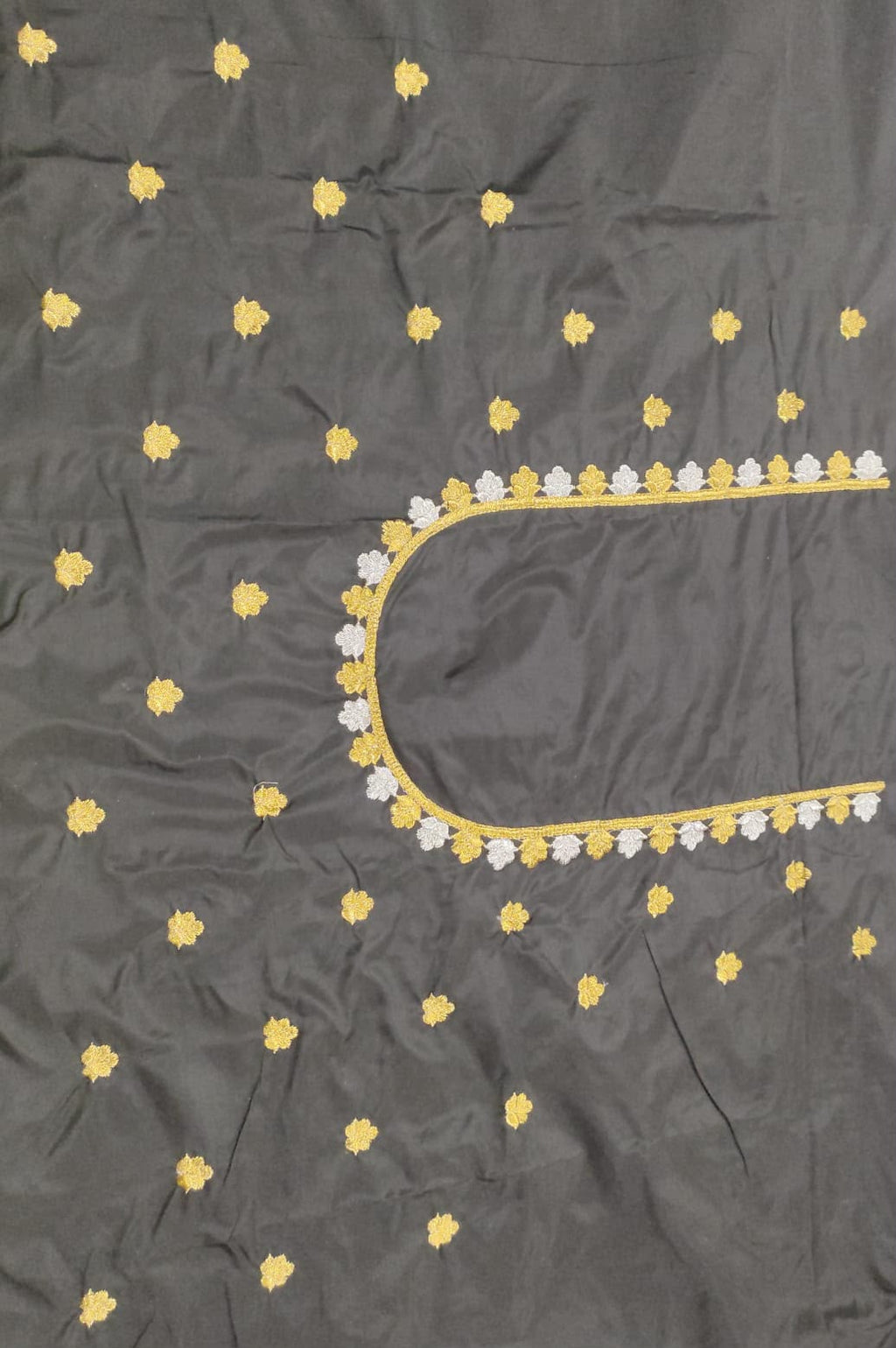 Embroidery Blouse Fabric – Designer Half Pattu Blouse Material (1.25 Meter)