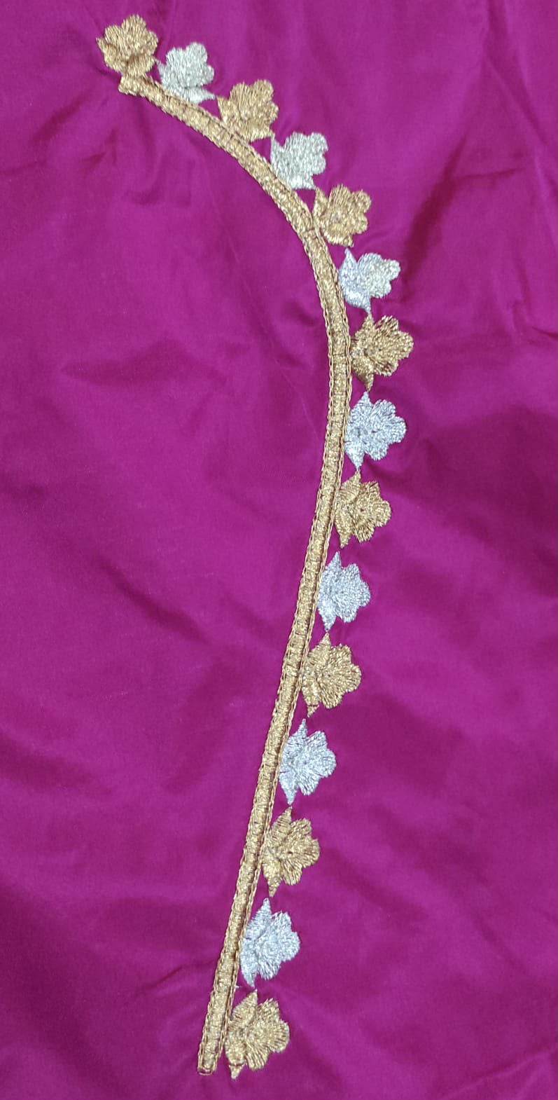Embroidery Blouse Fabric – Designer Half Pattu Blouse Material (1.25 Meter)