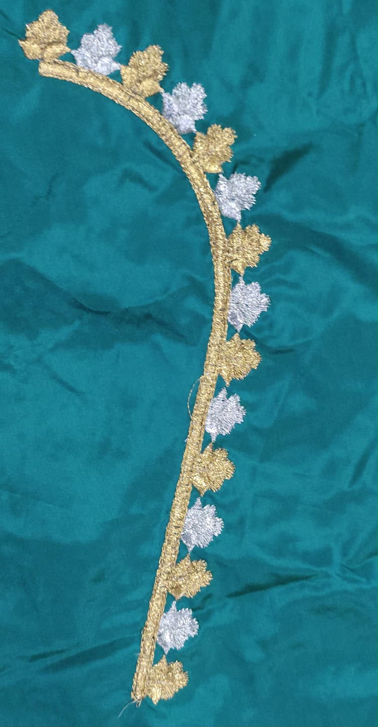 Embroidery Blouse Fabric – Designer Half Pattu Blouse Material (1.25 Meter)