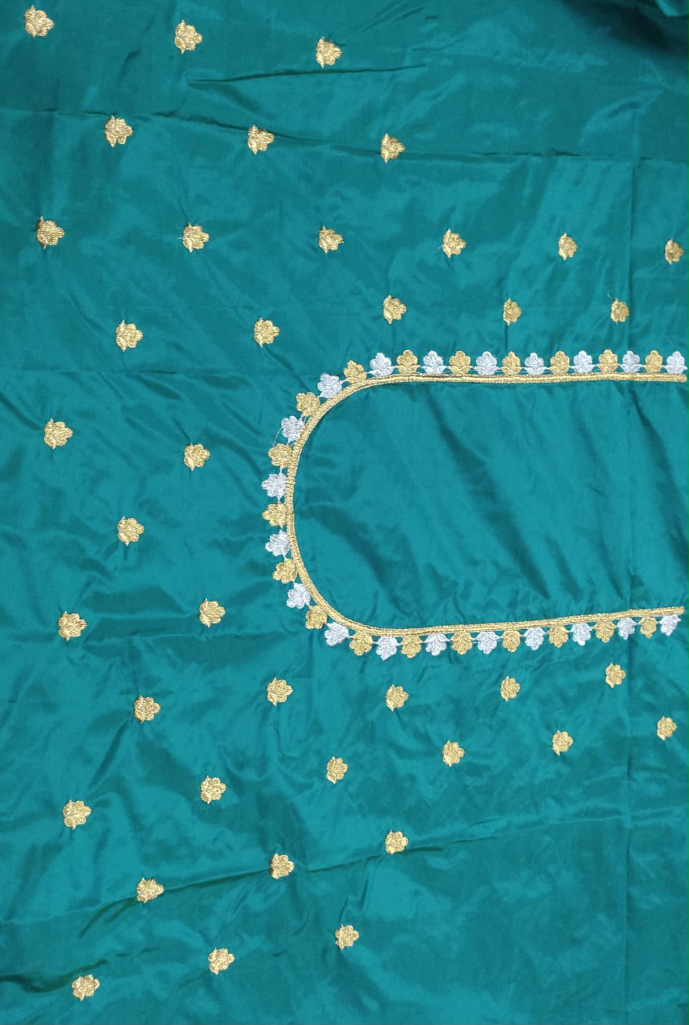 Embroidery Blouse Fabric – Designer Half Pattu Blouse Material (1.25 Meter)