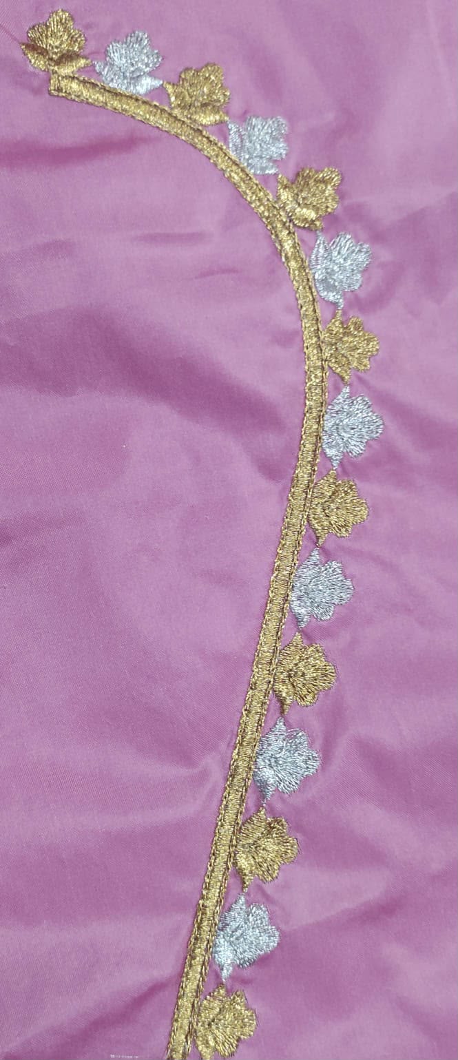 Embroidery Blouse Fabric – Designer Half Pattu Blouse Material (1.25 Meter)
