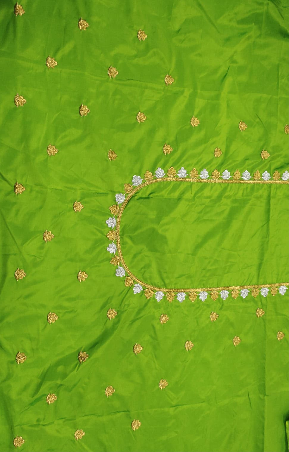 Embroidery Blouse Fabric – Designer Half Pattu Blouse Material (1.25 Meter)