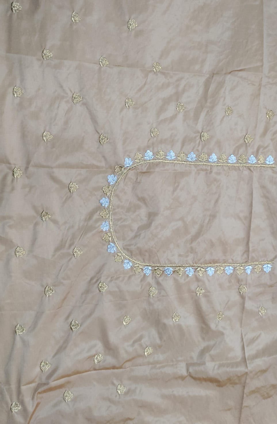 Embroidery Blouse Fabric – Designer Half Pattu Blouse Material (1.25 Meter)