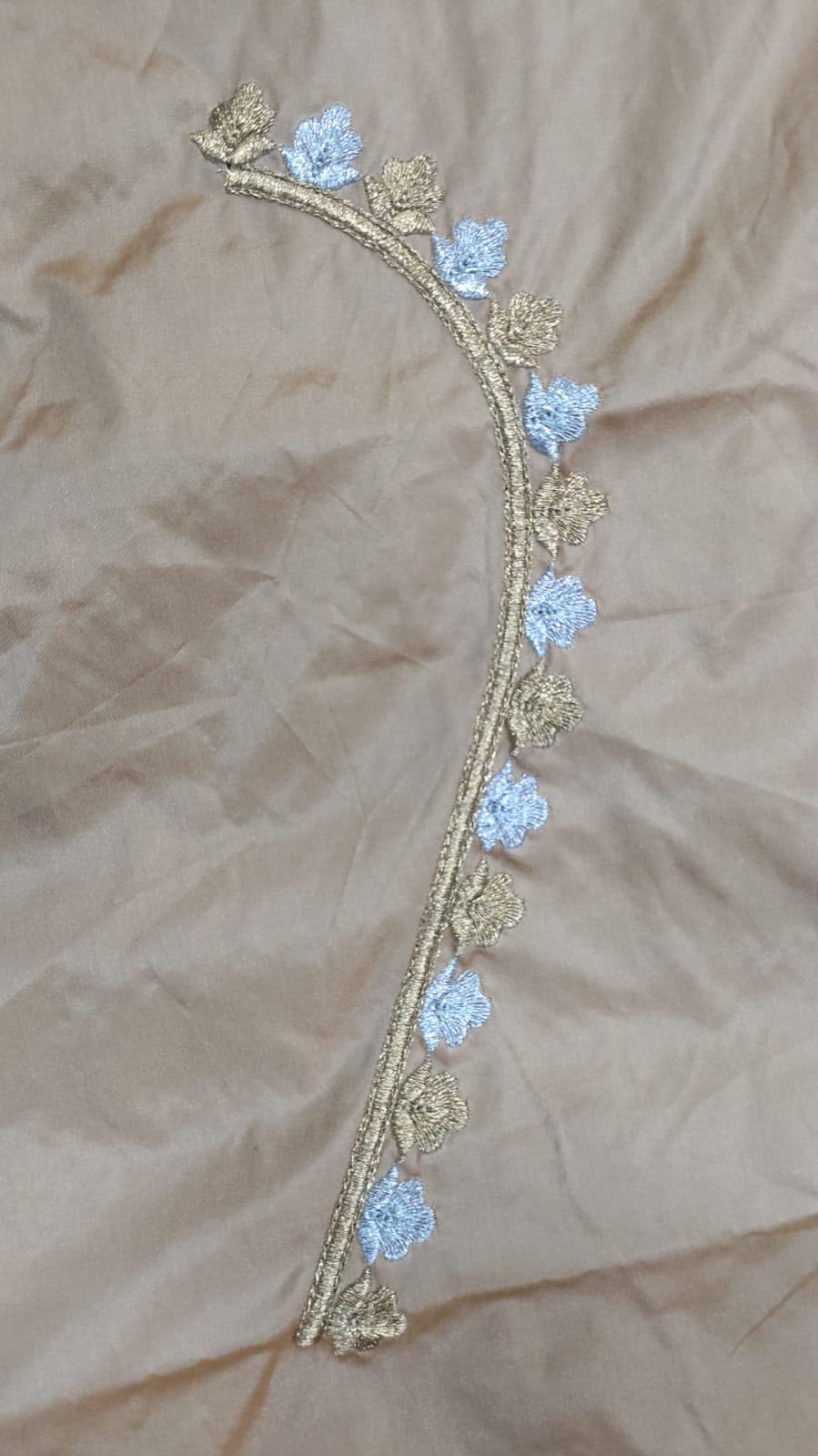 Embroidery Blouse Fabric – Designer Half Pattu Blouse Material (1.25 Meter)