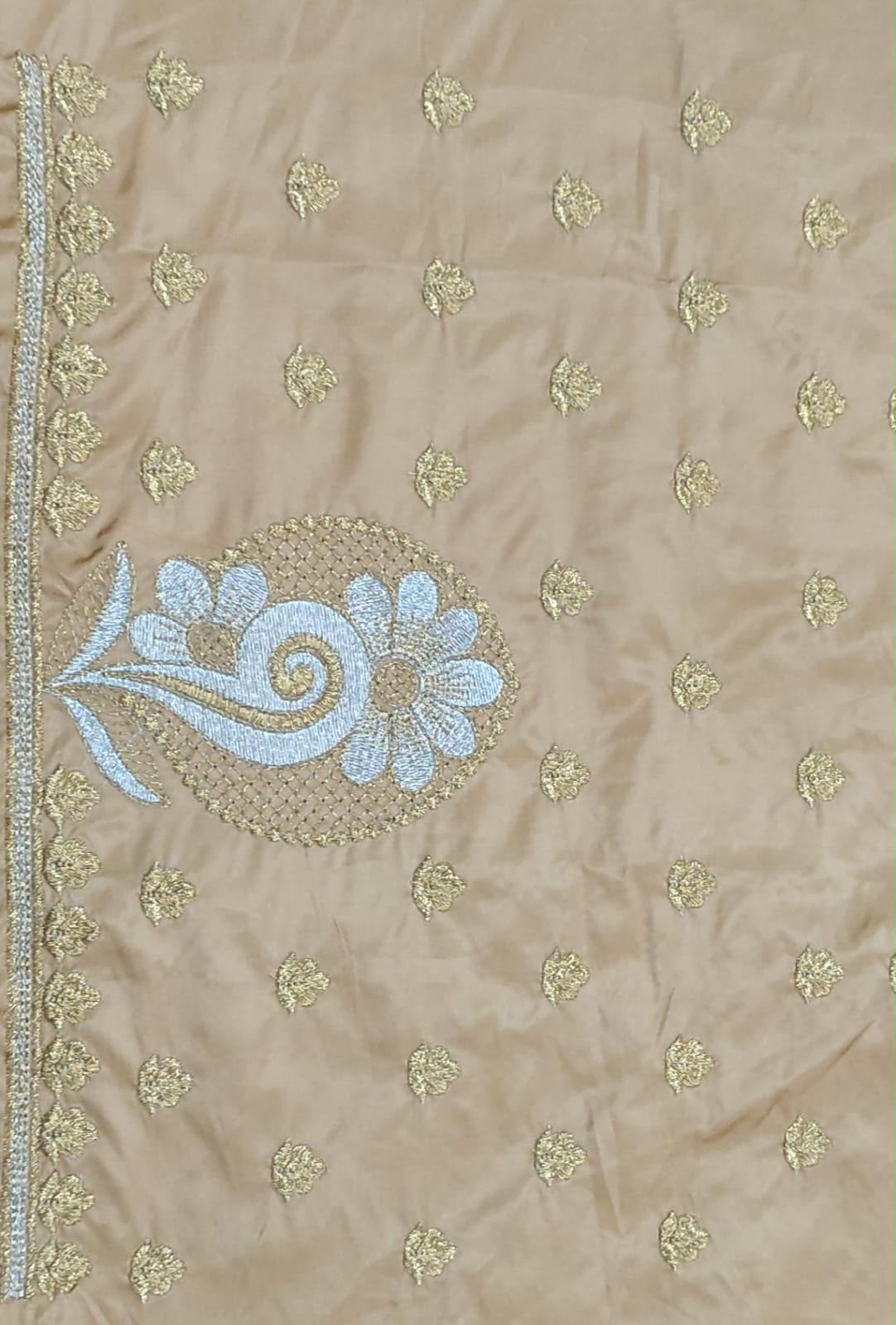 Embroidery Blouse Fabric – Designer Half Pattu Blouse Material (1.25 Meter)