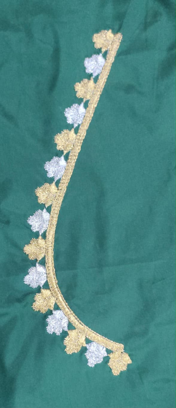 Embroidery Blouse Fabric – Designer Half Pattu Blouse Material (1.25 Meter)